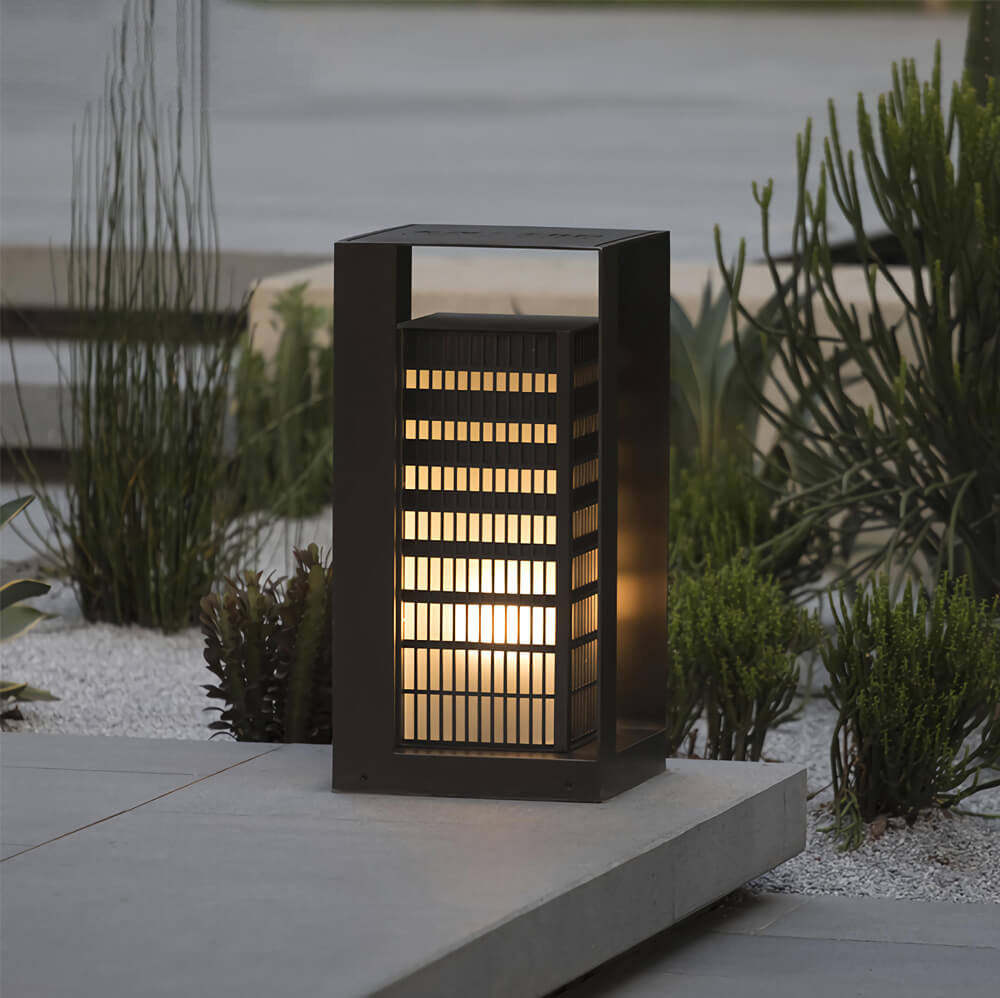Solar Metal Square Outdoor LED Patio Floor Lamp