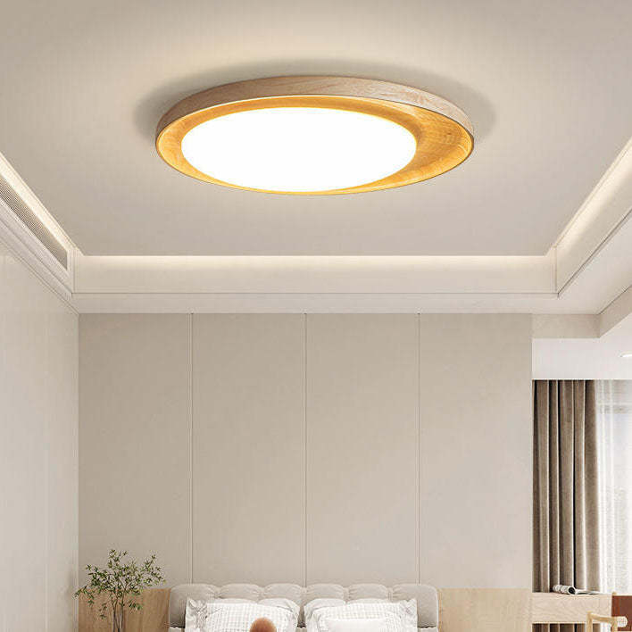 Japanese Minimalist Round Slim LED Flush Mount Light