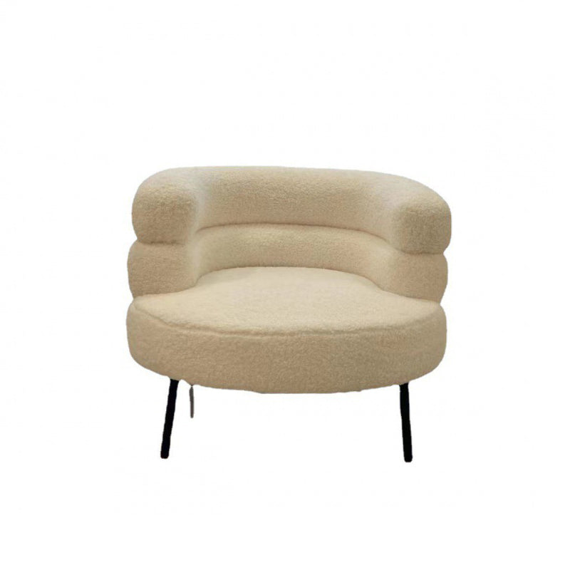Nordic Curved Lambswool Steel Accent Chair
