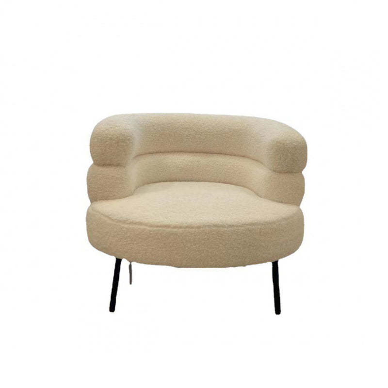 Nordic Curved Lambswool Steel Accent Chair