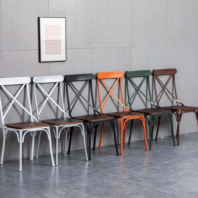 Contemporary x-back wood dining chairs & benches, Lighom — Genuine Leather / Green