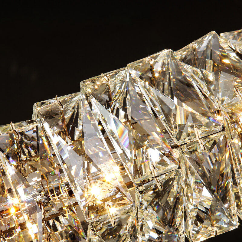 Modern Stainless Steel Crystal Strip LED Island Pendant