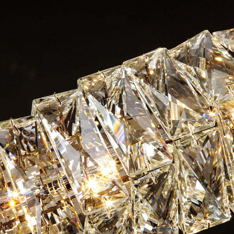 Modern Stainless Steel Crystal Strip LED Island Pendant