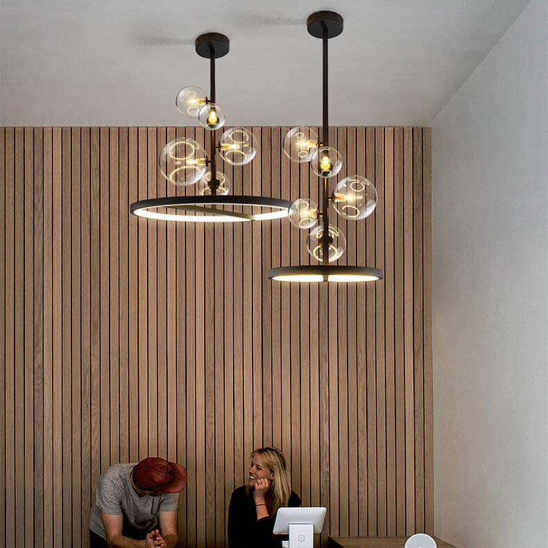 Nordic Round Bubble Ball Glass Chandelier — Warm Light (3000K) / 110V-120V For US/CA