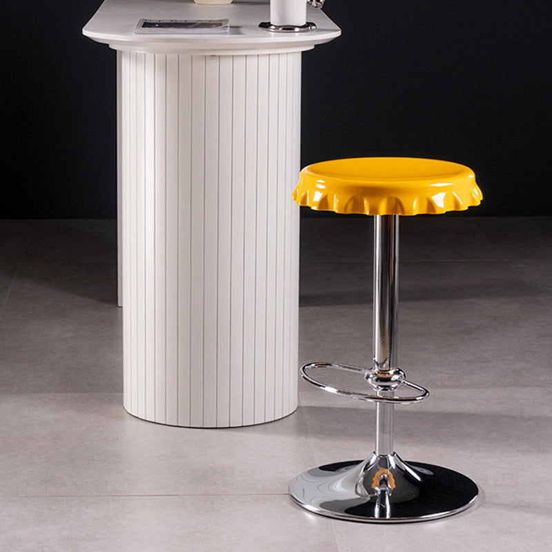 Contemporary Beer Bottle Cap Plastic Swivel Bar Stool
