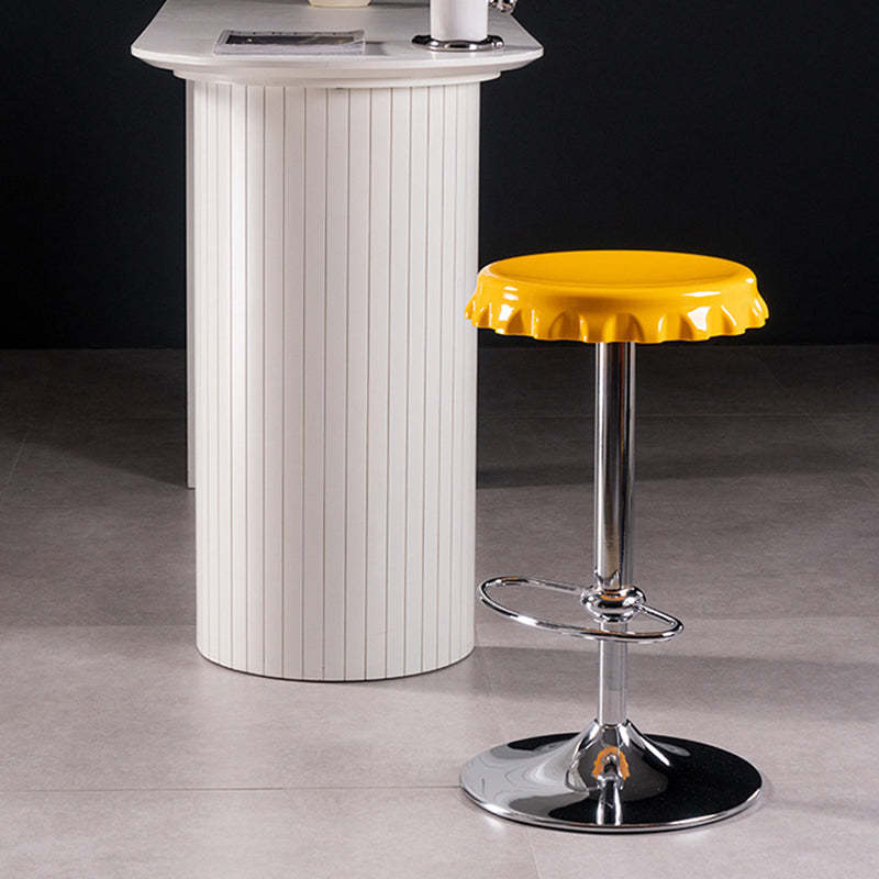 Contemporary Beer Bottle Cap Plastic Swivel Bar Stool