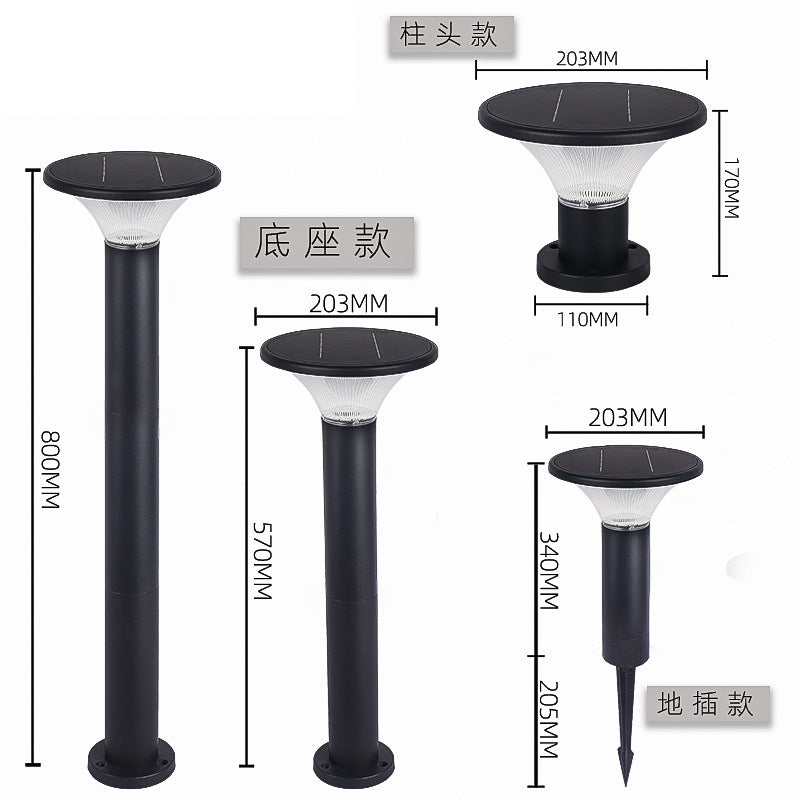 Minimalist Solar Round Ground Aluminum LED Light