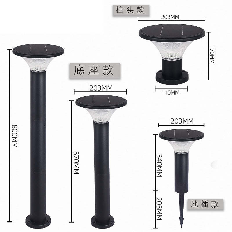Minimalist Solar Round Ground Aluminum LED Light