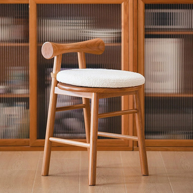 Minimalist vanity back vanity stools in wood linen