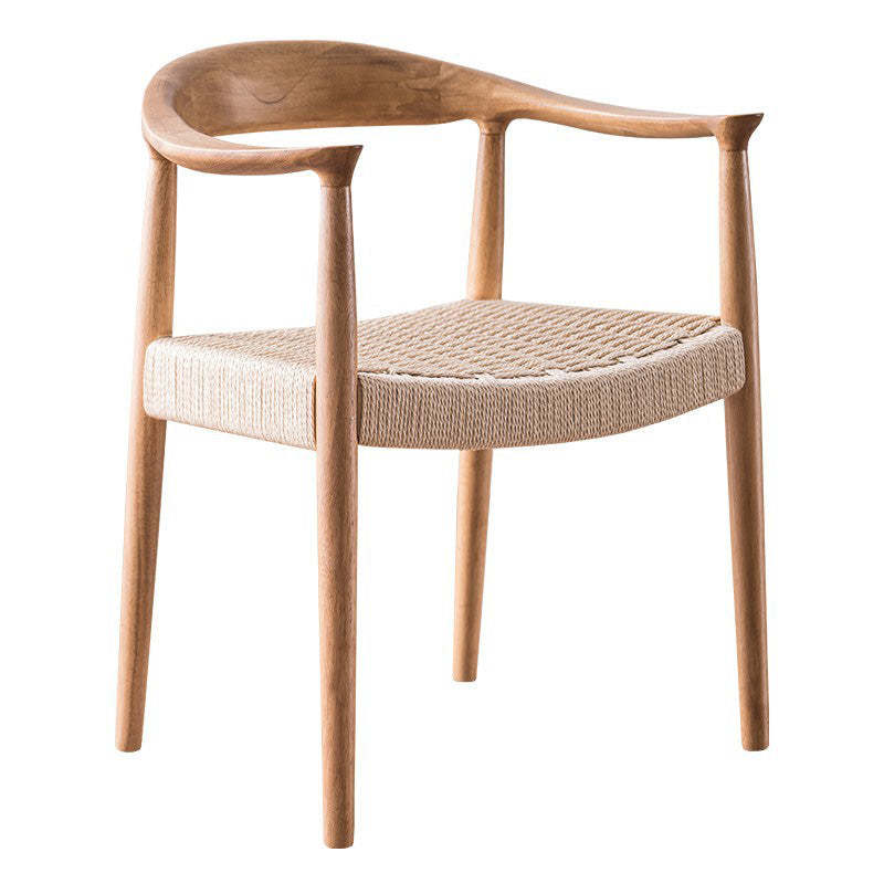 Vintage Braided Rope Wood Dining Chair