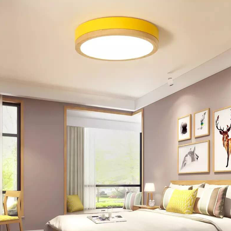 Macaron Round Acrylic LED Flush Mount Light