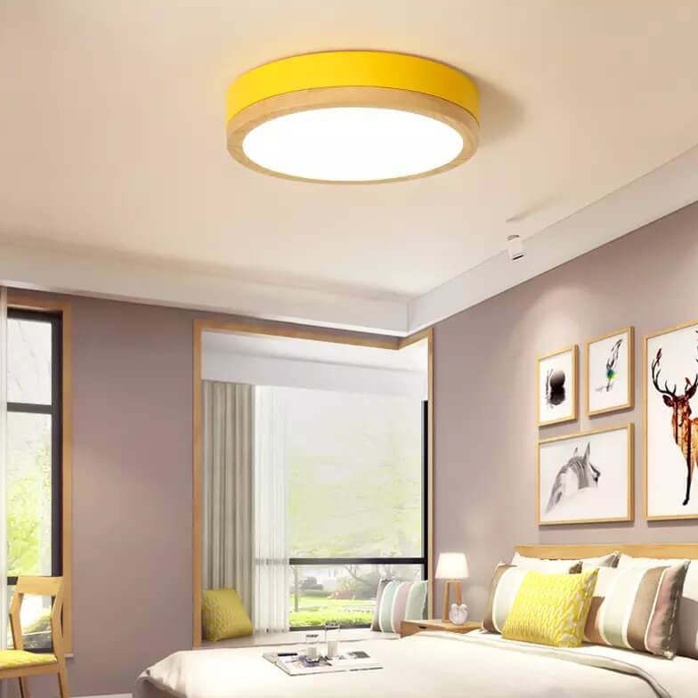 Macaron Round Acrylic LED Flush Mount Light