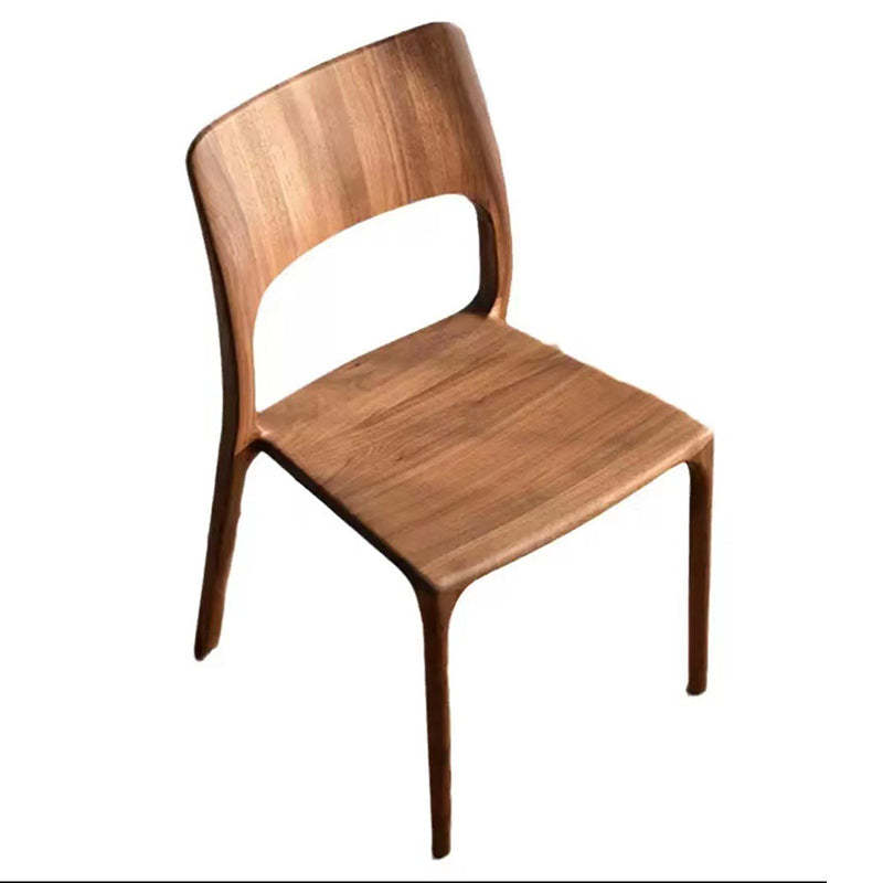 Retro Walnut Square Dining Chair
