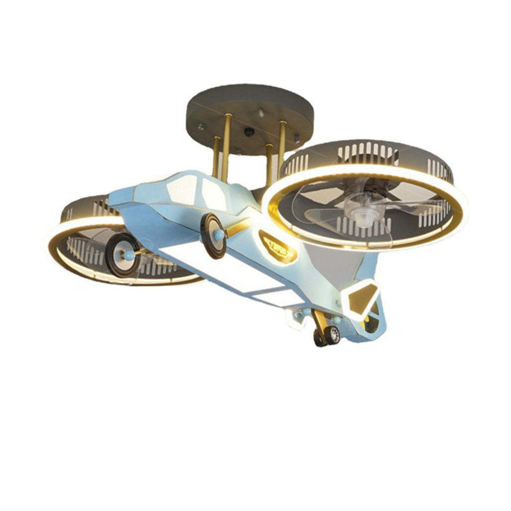 Cartoon kids aircraft ceiling fans in acrylic