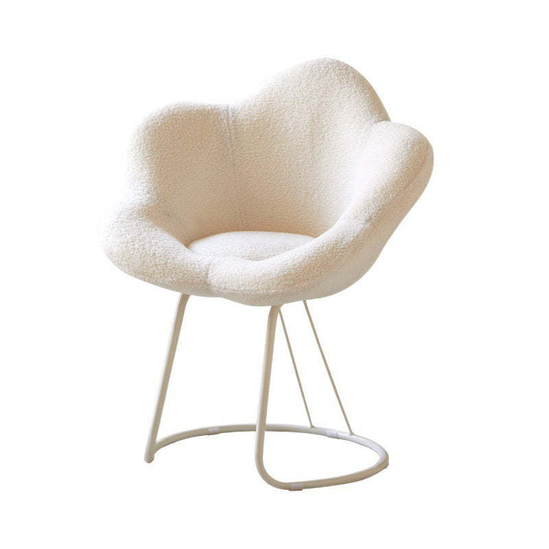 Minimalist Plum Lambswool Metal Vanity Stool