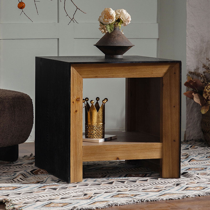 Vintage Solid Wood Engineered Wood Veneer Side Table