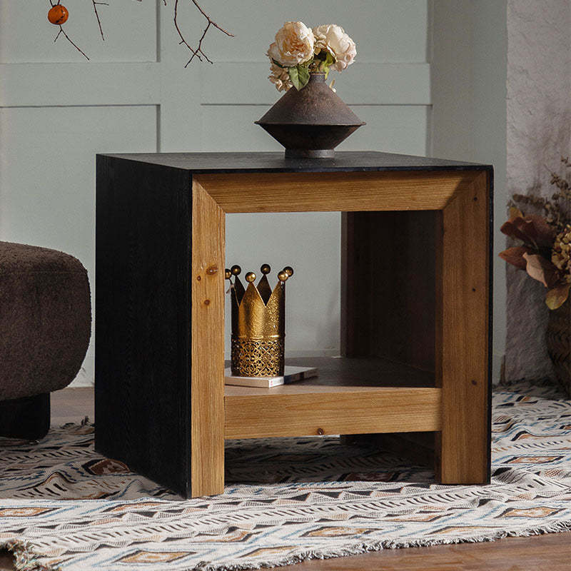 Vintage Solid Wood Engineered Wood Veneer Side Table