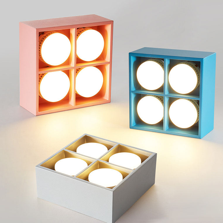 Minimalist Square Iron Spotlight LED Flush Mount Light