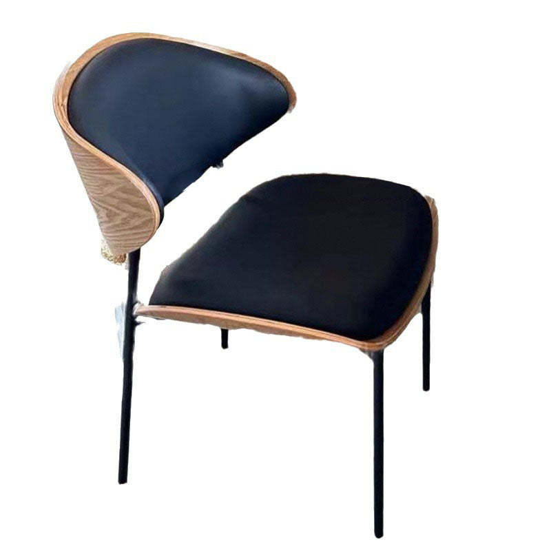 Modern Loop-Back Microfiber Leather Dining Chair