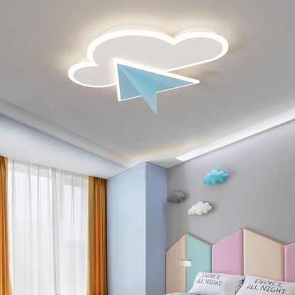 Cartoon Cloud Airplane LED Kids Flush Mount Light