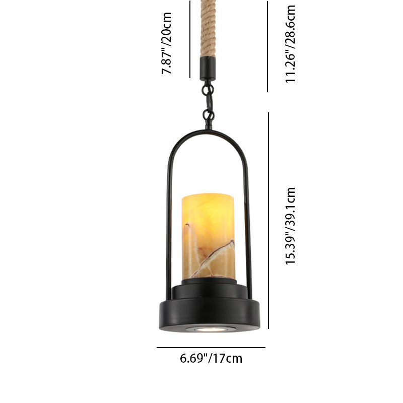 Vintage Industrial Candle Hemp Wire LED Pendant Light