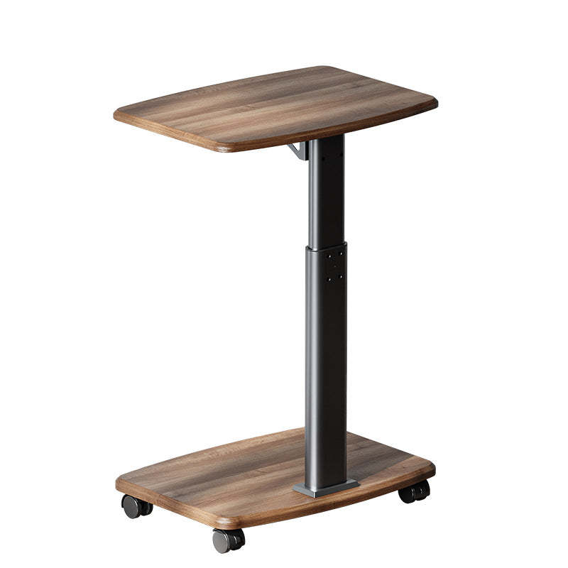 Scandinavian Wood Carbon Steel Movable End Table 2-Tier