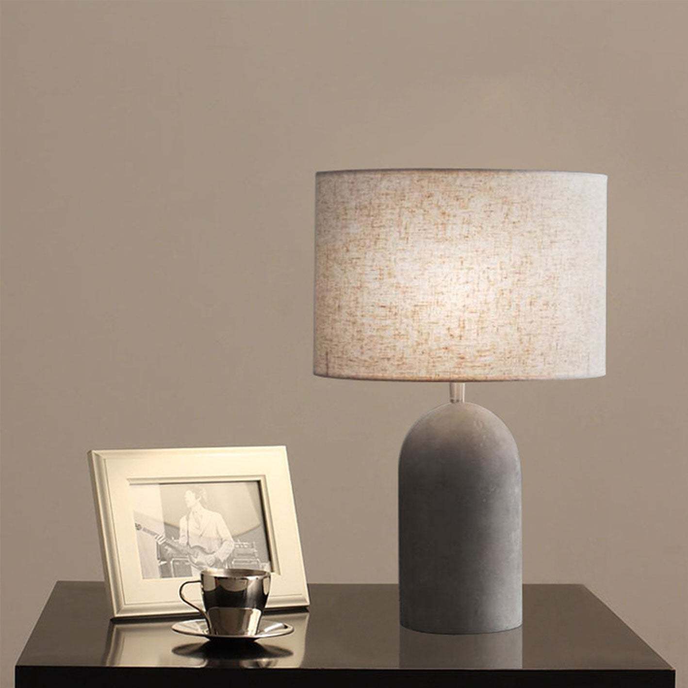 Industrial Gray Fabric Cement Column LED Lamp