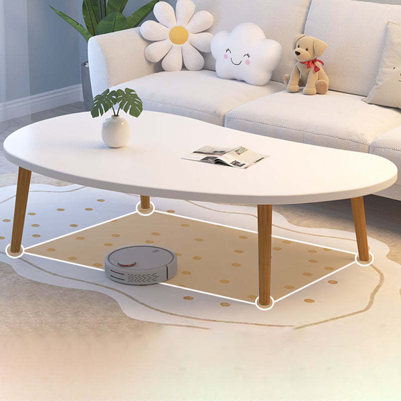 Minimalist Curved Oval Wood End Table