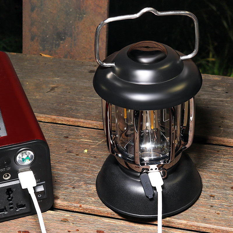 Minimalist Cylindrical Iron USB Camping Light