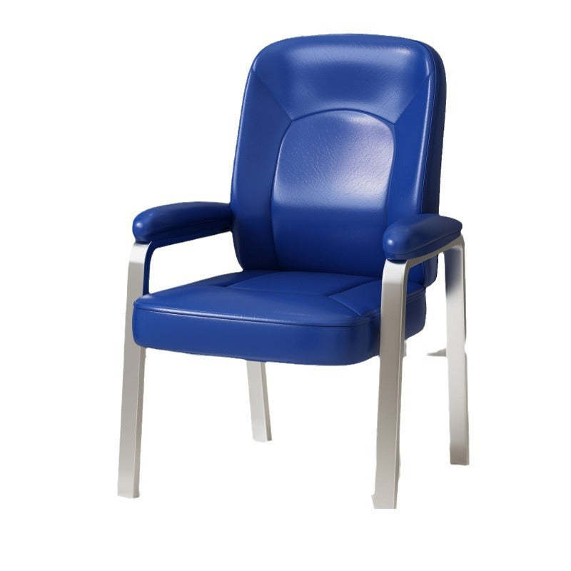 Minimalist Leather Stainless Steel Dining Chair — Latex / Red