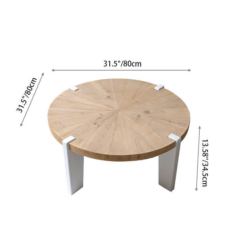 Scandinavian Round Solid Wood End Table