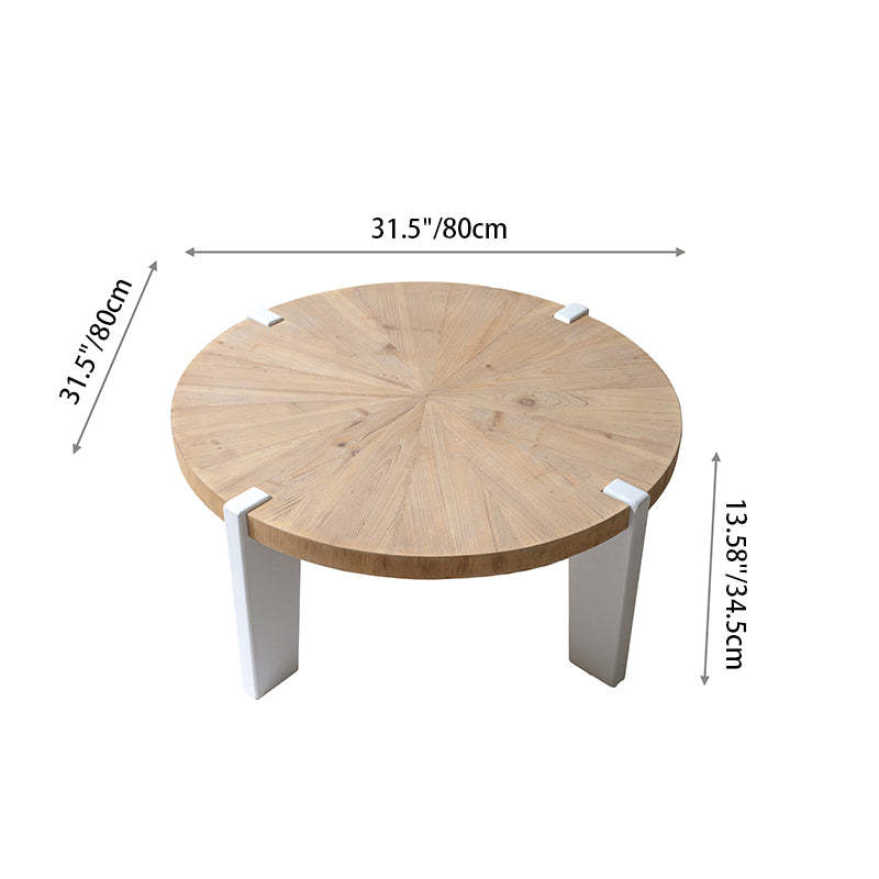 Scandinavian Round Solid Wood End Table