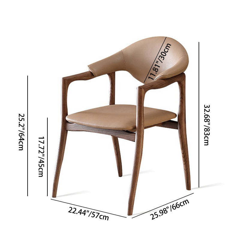 Contemporary Wood Leather Armchair