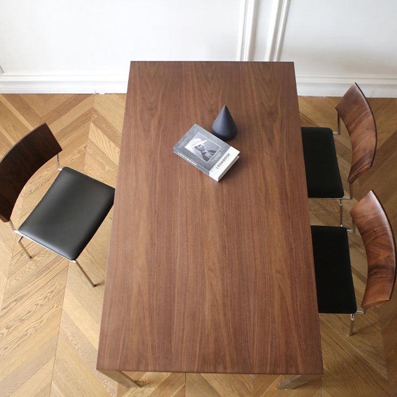 Nordic Curved Wood Leather Dining Chair