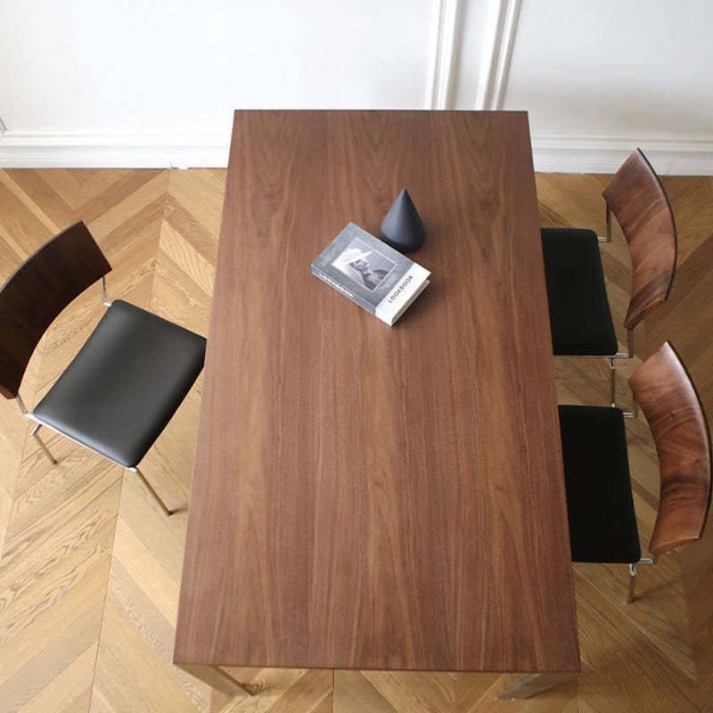 Nordic Curved Wood Leather Dining Chair