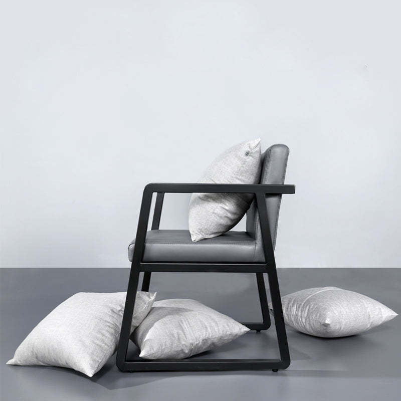 Minimalist PU Leather Steel Desk Chair