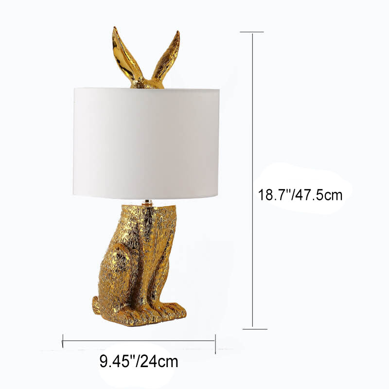 Modern Cylindrical Gold Rabbit Table Lamp