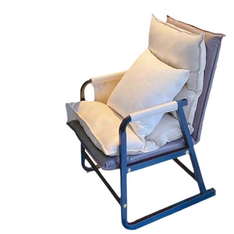 Minimalist Rectangular Leather Steel Armchair