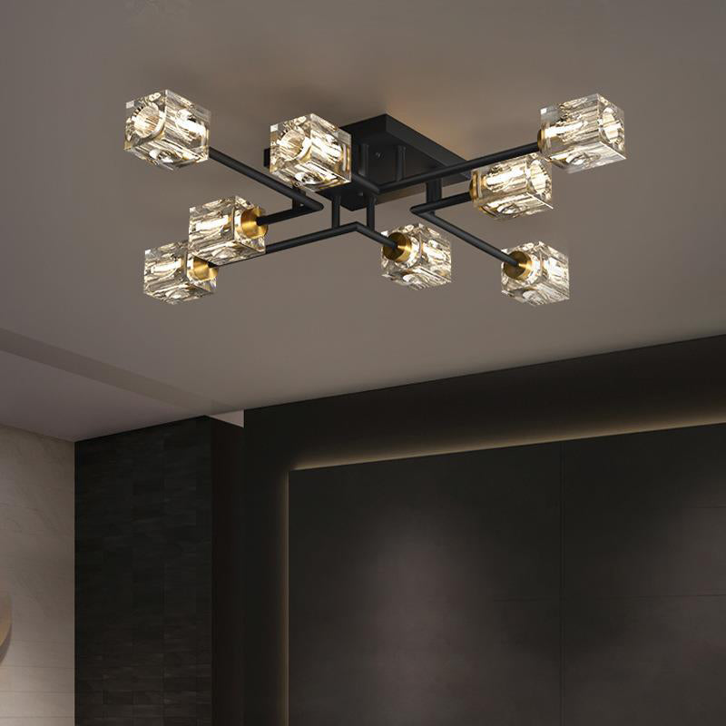 Contemporary Copper Branch Ceiling Light