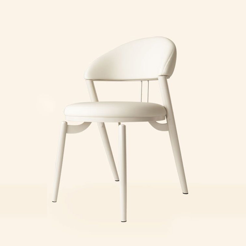 Nordic Leather Upholstered Steel Open Back Dining Chair