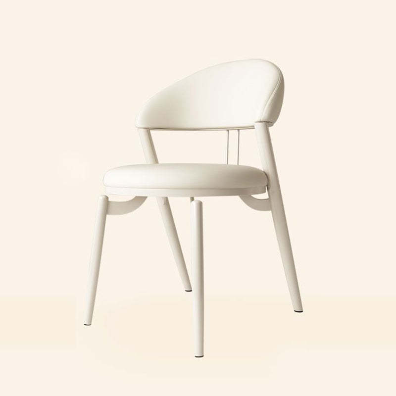 Nordic Leather Upholstered Steel Open Back Dining Chair