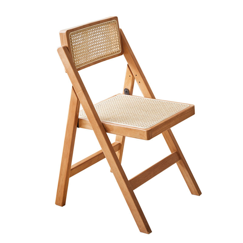 Vintage Rattan Rubberwood Dining Chair
