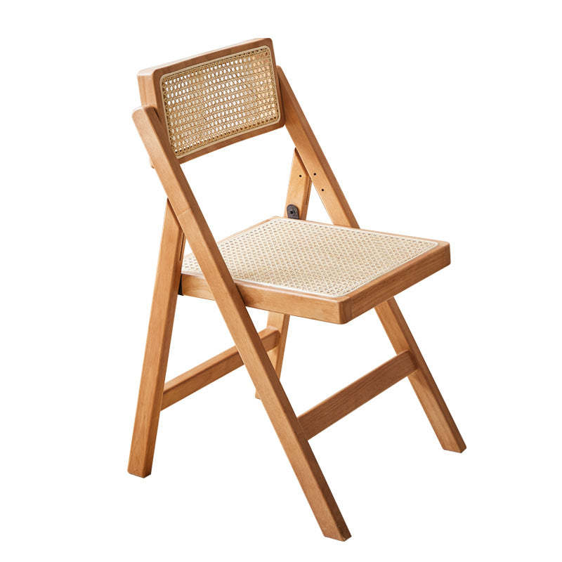 Vintage Rattan Rubberwood Dining Chair