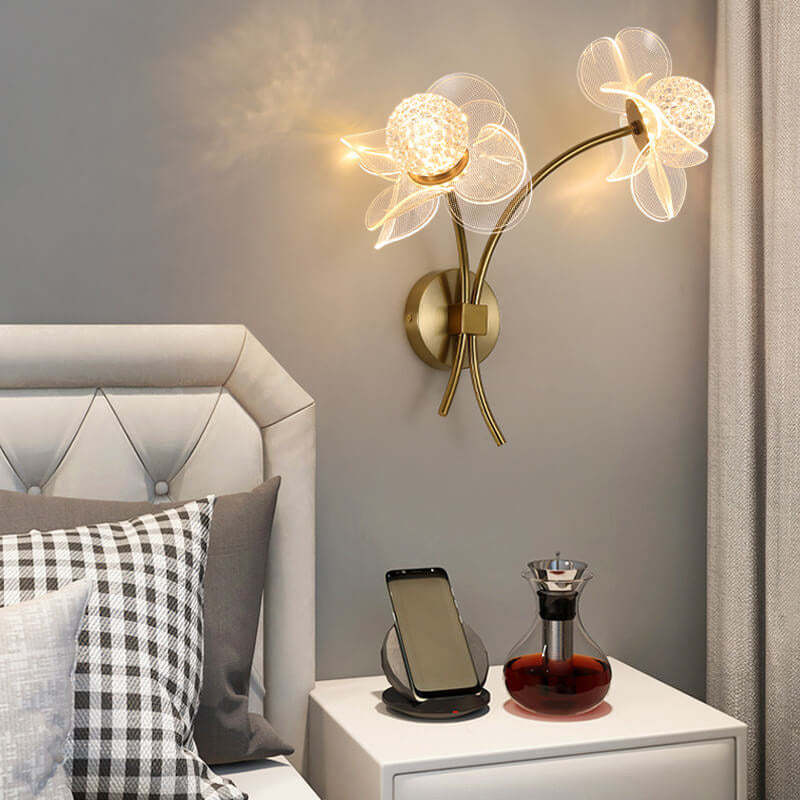 Creative home lotus white wall sconces, Lighom — Left / 220V-240V (UK/AU / Flowers B