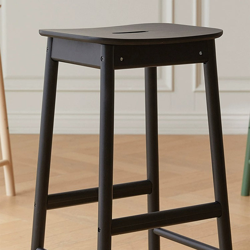 Nordic Wood Rectangular Bar Stool