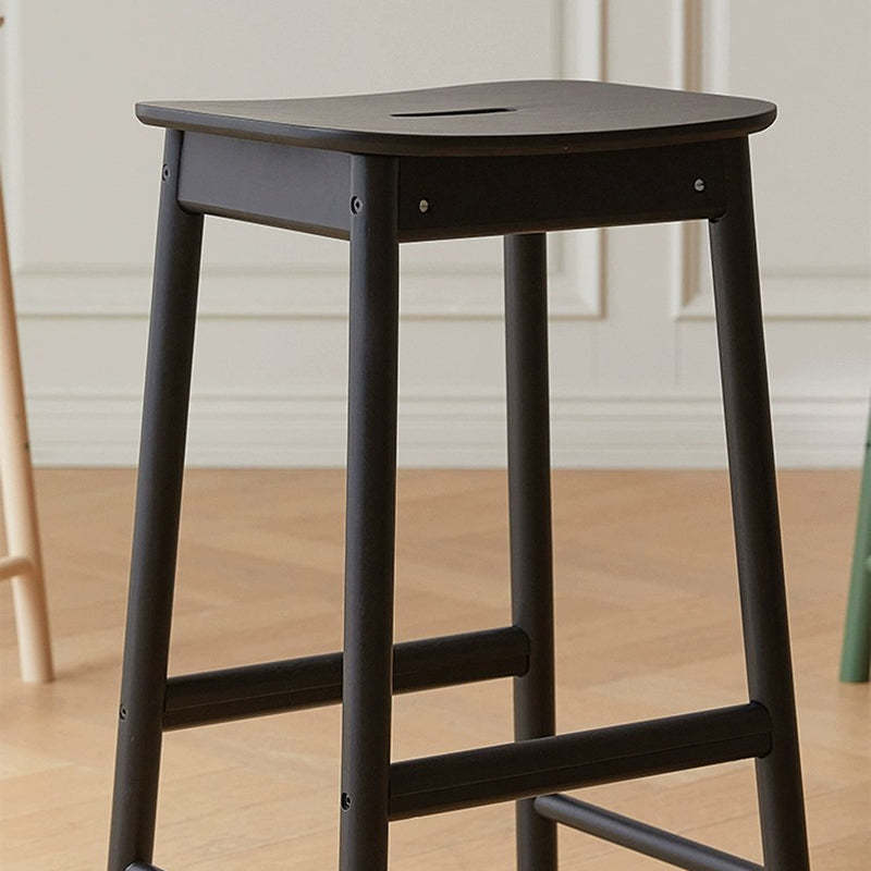 Nordic Wood Rectangular Bar Stool
