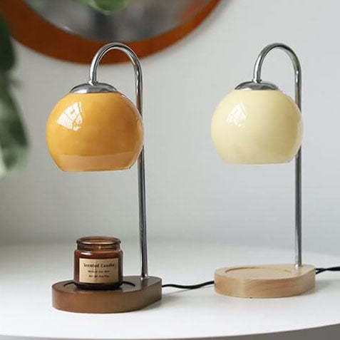 Modern Solid Wood Candle Spherical Melting Wax Table Lamp