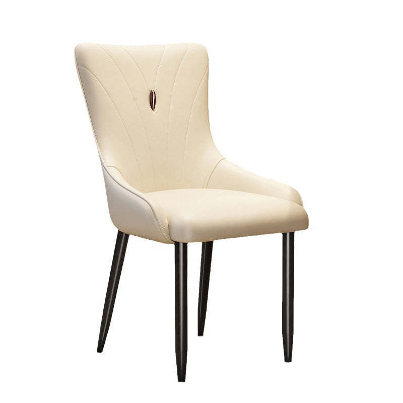 Scandinavian Leather Steel Latex Dining Chair