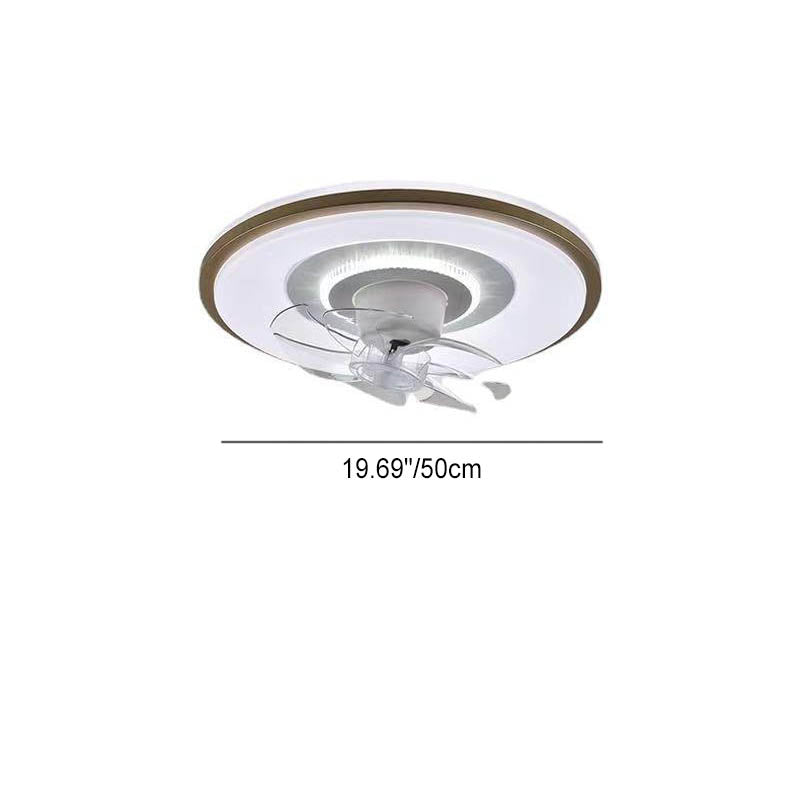 Minimalist Round LED Flush Mount Fan Light