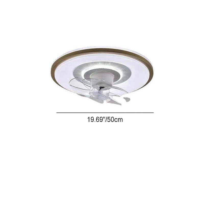 Minimalist Round LED Flush Mount Fan Light